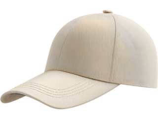 Minimal beige baseball cap isolated on white background, symbolizing casual style and modern simplicity.
