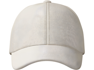 Suede beige baseball cap front view isolated on white background, perfect for fashion branding and apparel mockups.