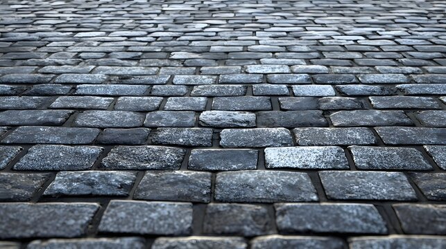 Textured Cobblestone Surface with Gray and Black Stones
