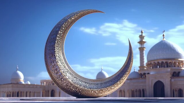 The crescent moon is a symbol of peace and the start of a new month in Islam, prominently displayed at the entrance to the Sheikh Lotfollah Mosque.