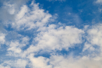 Stunningly Beautiful Blue Sky Decorated with Fluffy White Clouds for Stock Use Purposes