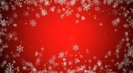 Festive Red Background with Snowflakes for Holiday Season.
