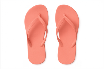 Peach coral rubber flip flops transparent background