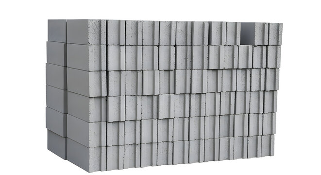 Dry Stack Concrete Blocks, Construction Concept, Building Materials concept png resources