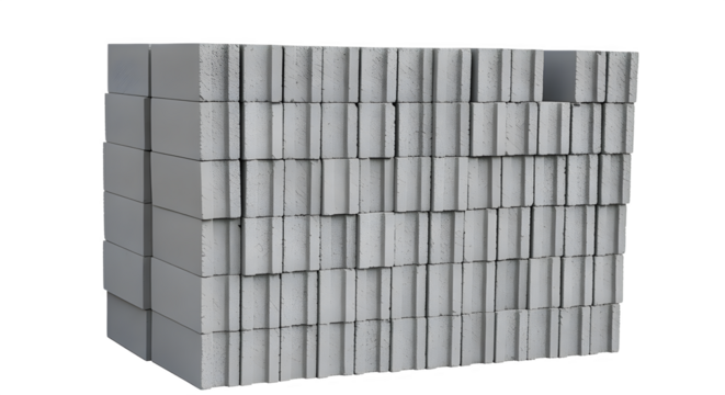 Dry Stack Concrete Blocks, Construction Concept, Building Materials concept png resources