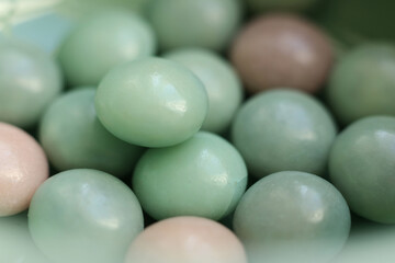 macro photo of pastel candies