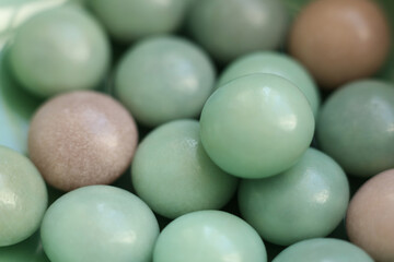 macro photo of pastel candies