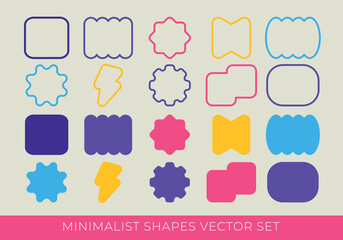 Set of minimalist shapes in colors