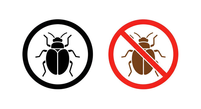 No bug sign, pest control vector icon isolated on white background