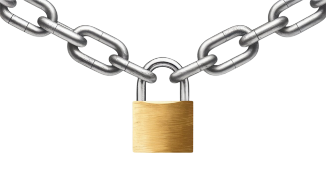 Secure your future today with this powerful padlock and chain, symbolizing protection and safety