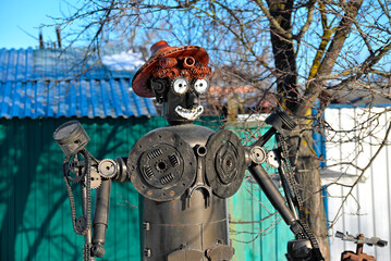 Cheerful homemade robot 