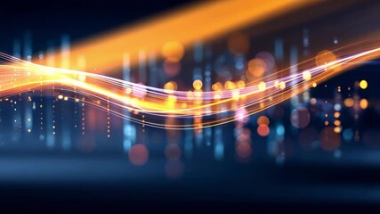 Person uses laptop with futuristic data visualization showing charts graphs and business analytics insights, 4k video - Powered by Adobe