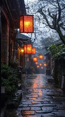 Night view of ancient town