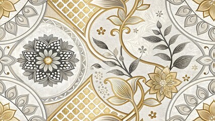 Intricate floral and mandala pattern with a vintage aesthetic
