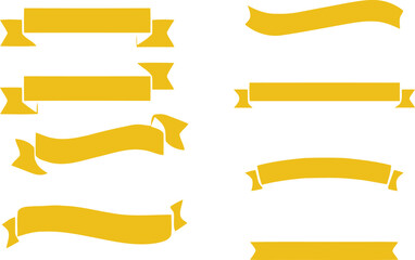 Obraz premium Collection of various blank yellow ribbon banner designs vector