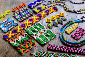 Huni Kuin Indigenous Beadwork Art, Acre, Amazon Forest, Brazil