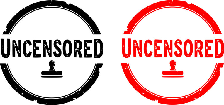 Uncensored stamp. Red grunge icon stamp illustration vector