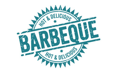 Vintage barbeque stamp with hot delicious text