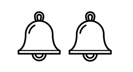 Simple outline illustration of two classic bells side by side