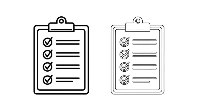 Two clipboard icons with checklist items and checkmarks depicted clearly - Powered by Adobe