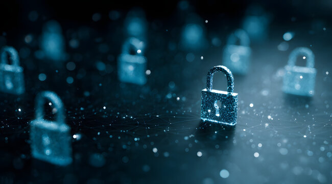 Cyber security and data protection, internet network security, protect business and financial transaction data from cyber attack, user private data security encryption - Powered by Adobe