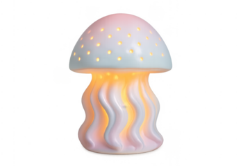 Glowing ceramic jellyfish lamp night light for kids
