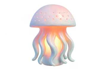 Jellyfish night light glowing with soft warm illumination