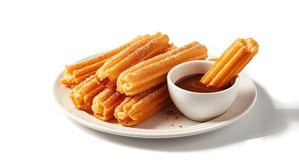 Golden Fried Churro Pastries with Chocolate Dipping Sauce Cuisine