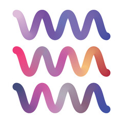 Three gradient serpentine lines for modern design