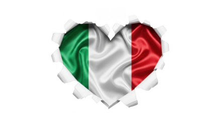 Italy heart isolated on transparent background