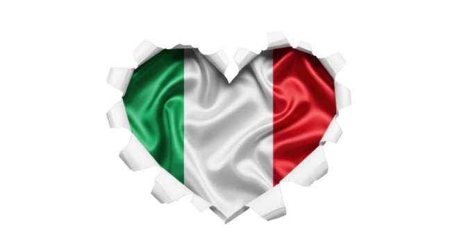 Italy heart isolated on transparent background