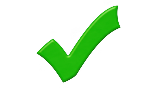 Checkmark isolated on transparent background