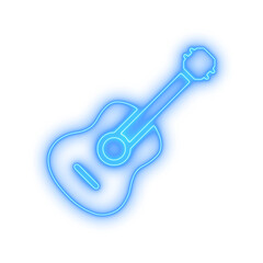 Blue Acoustic Guitar Silhouette with Round Sound Hole for Music Apps, Lessons, and Creative Branding