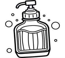 vector illustration of shower gel and water bottles