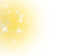 Golden light effect with sparkles isolated on transparent background for design