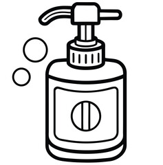 Soap and shower gel dispenser illustration