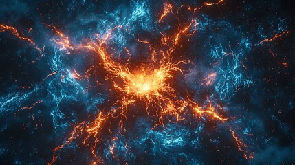 Fototapeta premium Luminous energy web glowing with sparks high resolution picture
