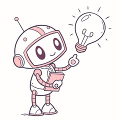 Tiny Robot Holding Lightbulb 1
