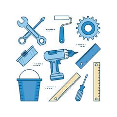 Vector set of construction and DIY tools icons