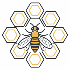 bee and honeycomb
