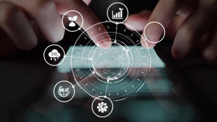 ESG icons show environmental impact, social responsibility, and corporate governance. ESG drives sustainability, ESG investment, ESG reporting, and business growth. Funnel