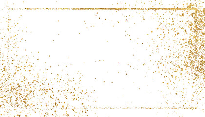 Obraz premium Frame with gold glitter sprinkled on it with a simple background.