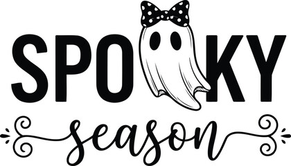 Spooky season with a cute ghost and bow