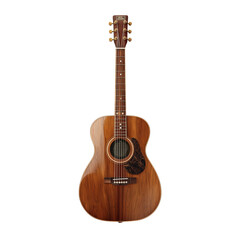 Obraz premium Beautiful Acoustic Guitar Displayed on a White Background Highlighting Its Craftsmanship and Design