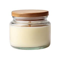 Simple Glass Candle With Flame Illuminating a Cozy Space