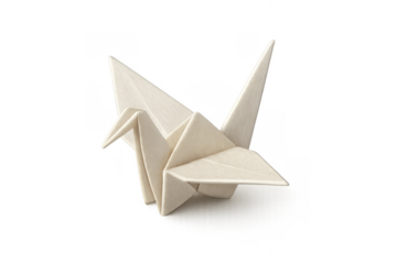 Paper crane origami bird symbolizing peace and hope
