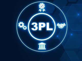 3PL 3rd party logistics concept. externalize logistics and supply chain. Business concept background, motion graphics. 4K  