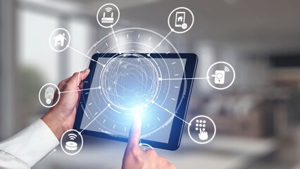 Concept of smart home automation enhances modern living. This innovative smart home system provides security, convenience, and control for a connected lifestyle. Gist