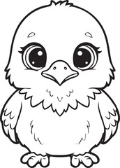 Obraz premium Silhouette of a Baby Eagle in Natural Pose on White Background