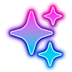 Neon gradient star shapes with glowing edges